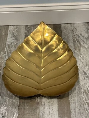 BANDEJA HOJAS NATE BERKUS HIERRO RIZADO RARO DECORACIÓN MCM. Foto 1 de 4