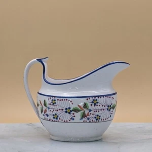 Antique Georgian Hand-painted Floral Porcelain Cream Jug - Joseph Machin C.1810 - Picture 1 of 14
