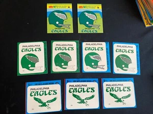 PHILADELPHIA EAGLES 1977 FLEER TEAM ACTION STICKER lot of 9 - Picture 1 of 11