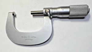 Vintage MITUTOYO 25-50mm/0.001mm Outside Micrometer Locking Japan - Very Nice - Picture 1 of 10