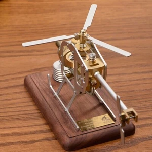 Retro Airplane Stirling Engine Model Kid Aircraft Helicopter Mechanical Toy Gift - Picture 1 of 11