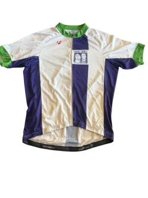 Camisa de Ciclismo Bontrager Omer And Bob's Azul Con Blanco y Verde Talla L Foto 1 de 4