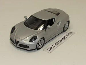 WELLY ALFA ROMEO 4C METALLIC SILVER 4.5 INCHES LONG NEW FREE SHIP - Picture 1 of 4