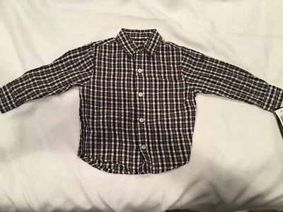 Camisa KENNETH COLE REACTION Bebé Niño Cuello Cuadros Abotonada, Talla 24 Meses Foto 1 de 2