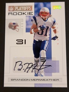 Brandon Meriweather 2007 Playoff Rookie Gold 9/10 Auto Rookie Card Patriots RC