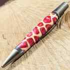 Hand Made ballpoint pen in giraffe print, finished in antique bronze