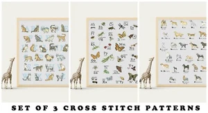 ABC Dog Cross stitch Cats Insects Embroidery patterns 3 pdfs on USB Flash Drive - Picture 1 of 9