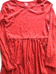 Girls Cat & Jack Size XL 14-16 Dress Red Long Sleeve Hearts Casual Extra Large - Picture 1 of 12