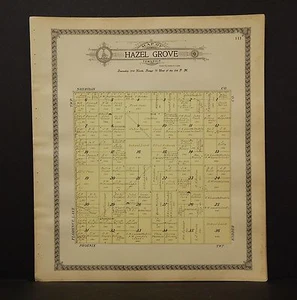 North Dakota Burleigh County Map Hazel Township  1912  Q7#88 - Picture 1 of 1