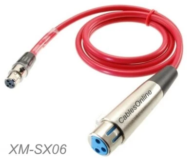 6ft Mini XLR 4-Pin TA4F F to 3-Pin XLR F Shure Bodypack Transmitters Mic. Cable - Image 1 of 3