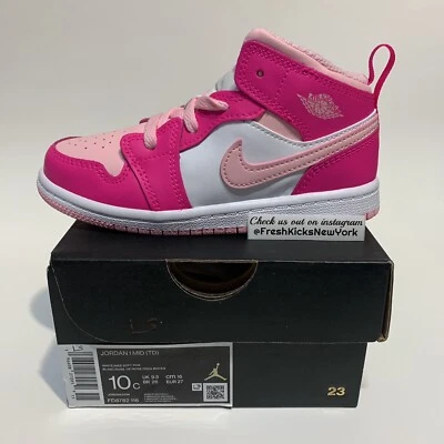 Barbie Air Jordan 1 Mid Fierce Rosa Niño Pequeño Talla 10c Niño Pequeño FD8782-116 Foto 1 de 4