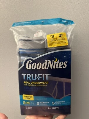 GOODNITES TRU-FIT Ropa Interior Niños Protección Nocturna Paquete de Inicio S/M Foto 1 de 3