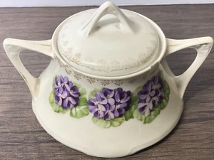 Antique Handpainted Z.S. & Co., Bavaria, Floral Design Sugar Bowl - Picture 1 of 3