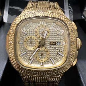 Men's JBW Heist 1/5 CT. TW Diamond Chronograph 18K Gold Plate Watch