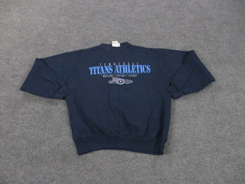 Vintage Tennessee Titans Sweatshirt Adult XL Blue Spellout Logo Football Mens Cover