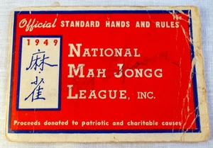 Vintage National Mah Jongg League 1949 Standard Hand and Rules Card - Bild 1 von 5