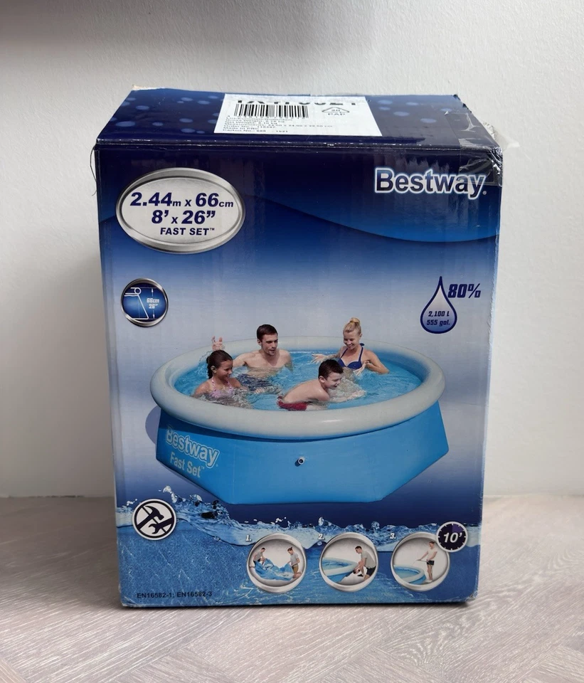 BESTWAY Fast Set Pool 244x61cm - Planschbecken/Pool für Kinder - Bild 1 von 1