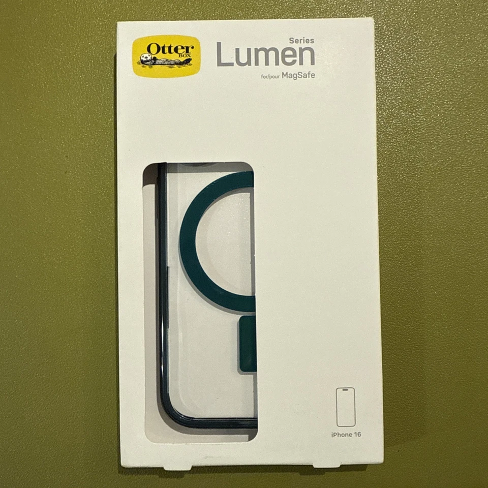 Funda delgada OtterBox Lumen MagSafe - Verde/Transparente - iPhone 16 Pro Max Foto 1 de 3