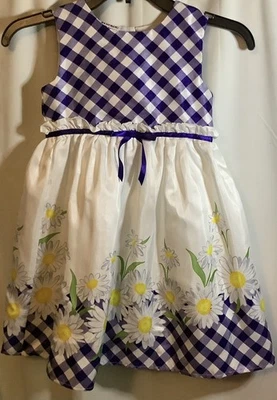 blueberi boulevard girl dress Sz 6, Gingham & Daisy - Image 1 of 4