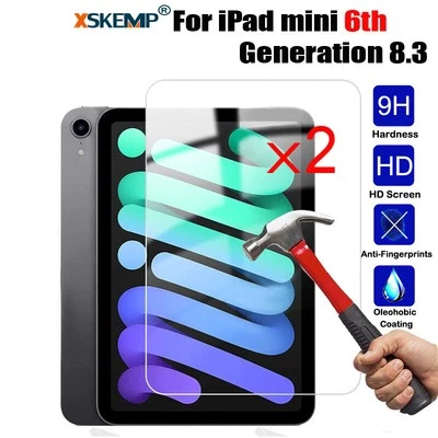 2Pcs Tempered Glass Screen Protector Film For iPad mini 6th 5th 4th 3rd 2nd 1st - Image 1 of 4