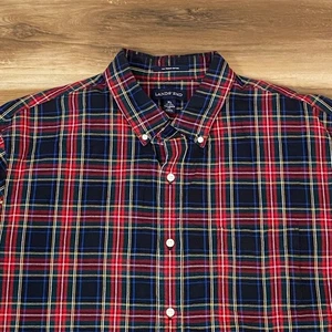 Camicia Lands' End XL uomo su misura Sail Rigger Oxford a quadri con bottoni - Foto 1 di 10