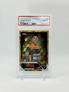 2023 Topps Chrome Sapphire Formula 1 F1 Lando Norris Gold /50 #25 PSA 8 NM-MT - Picture 1 of 4