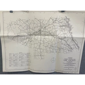 Vintage 1972 General Highway Karte Lee County Alabama 24" x 18" Opelika Auburn - Bild 1 von 4