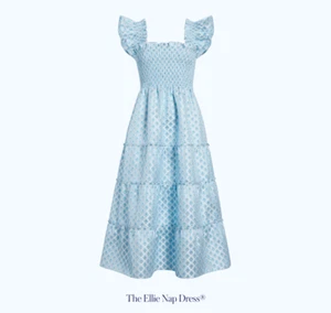 Hill House Home Ellie Nap Dress Brocade Blue Snowflake NWT XXL Sundress - Picture 1 of 8