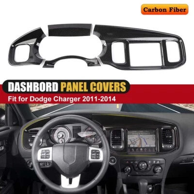For 2011-2014 DODGE CHARGER INSTRUMENT PANEL RADIO DASH TRIM BEZEL CARBON STYLE - Image 1 of 4