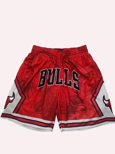 NBA Short CHICAGO BULLS Red and White Special Draw with Pockets Collection - Picture 1 of 9