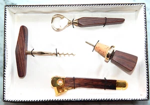 Trink - und Raucherset TEAK - Holz im original Karton 4 Teile UNBENUTZT!  1970er - Picture 1 of 7