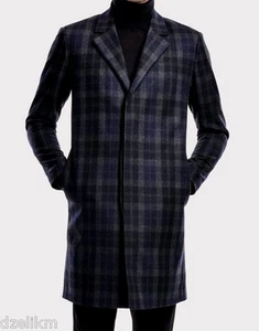 Neu mit Etikett Theory Slim Fit Mantel aus Wollmischung mit drei Knöpfen und Karomuster Größe M - Bild 1 von 8