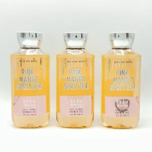 Bath & Body Works Pink Mango Spritz 10oz Shea & Vitamin E Shower Gel 3-Piece Set - Foto 1 di 3