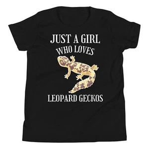 Just A Girl Who Loves Leopard Geckos Reptile Lizard Lover Youth T-Shirt - Picture 1 of 6