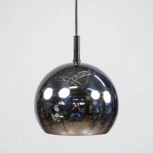 Polierte Chrom Kugel Pendel Lampe Decken Leuchte Vintage Chrome Ball Lamp 70er - Bild 1 von 8