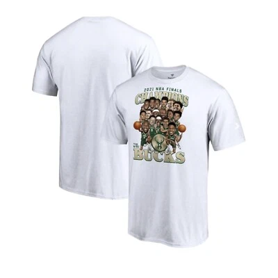 Milwaukee Bucks T-Shirt Fanatics 2021 NBA Champions Caricature NWT Men's Sz XXL - Image 1 of 4