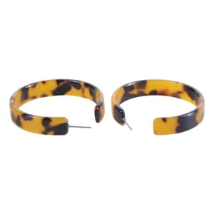 Women Acrylic Marbled Earring Leopard Round Hoop Earrings Tortoise Shell Jewelry - Picture 1 of 9