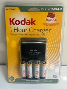 Caricabatteria Kodak 1 ora K6200-PC AA AAA dimensioni batterie precaricate NOS nuovo con scatola - Foto 1 di 2