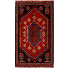 Vintage Tribal Geometric Handmade Balochi Carpet Wool Area Rug 2'8X4'6 Ft W14937