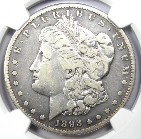 1893-S Morgan Silver Dollar $1 Coin - Certified NGC Fine Detail - Rare Key Date! Cover