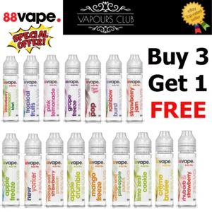 88Vape 50ml E-liquid | BUY 3 GET 1 FREE | All Flavours 0mg Vape Juice Shortfill - Picture 1 of 34
