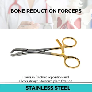 Bone Holding Surgical Forceps Locking Ratchet Serrated Tips Stainless Steel - Picture 1 of 5