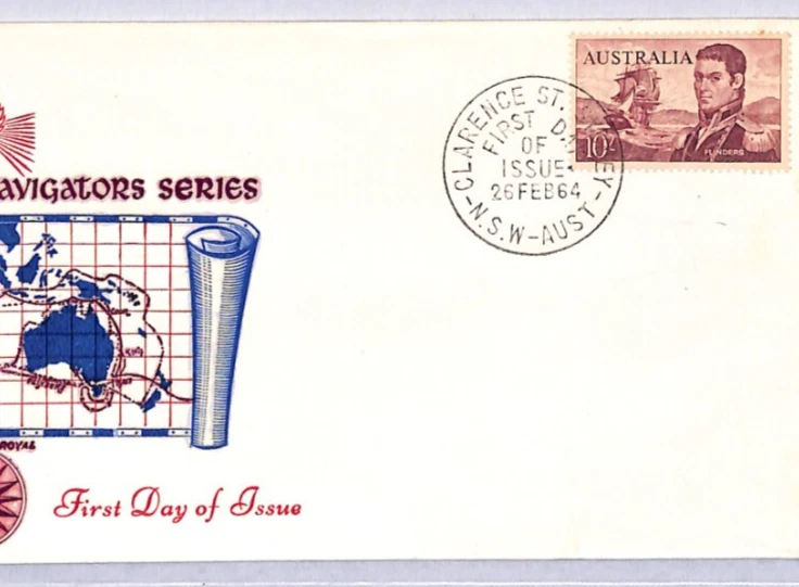 AUSTRALIA 1964 FDC *NAVIGATORS* 10s Flinders ILLUSTRATED First Day Cover YN180 - Image 1 of 4