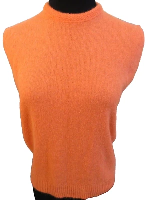 Glenbrooke Vintage Orange Cream Sweater Tank High Neck Size 38 Women's EUC - Image 1 of 4
