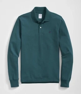 Brooks Brothers Golden Fleece Stretch Supima Long-Sleeve Polo Shirt green XXL - Picture 1 of 5