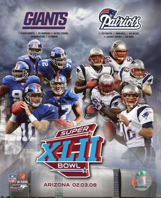  New York Giants & Patriots Match-up  Super Bowl XLII 8" x 10" ~ Licensed - Image 1 of 3