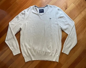 American Eagle Outfitters Men’s Pullover Classic V-neck sweater Cream size XL - Picture 1 of 6