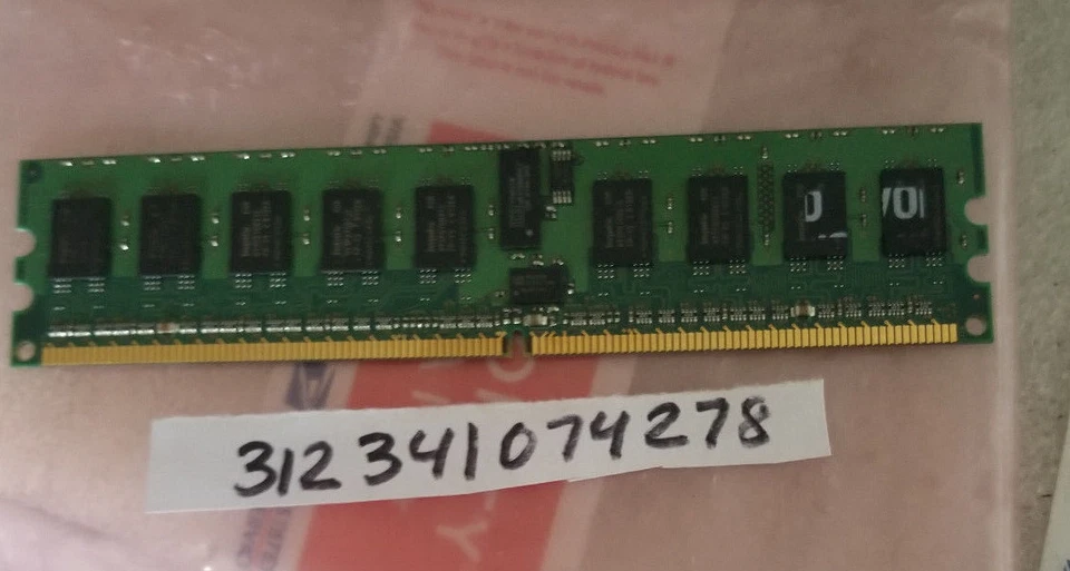 1GB  DDR2-667 PC2-5300R ECC Reg RAM  SINGLE RANK 1rx8 COMP TO KVR667D2S8P5/1G - Image 1 of 1
