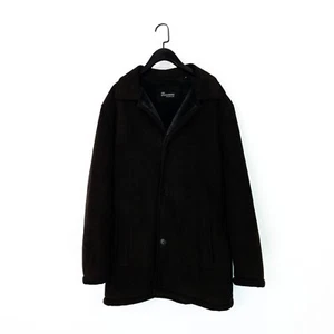 Dockers Premium Brown Suede Look Faux Fur Lined Collared Mid Length Jacket - M - Picture 1 of 11