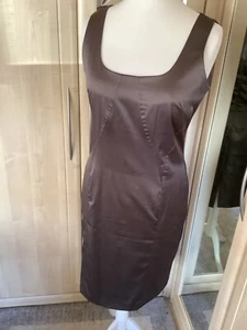 James Lakeland taupe stretchy cotton sleeveless dress uk 14 - Picture 1 of 4